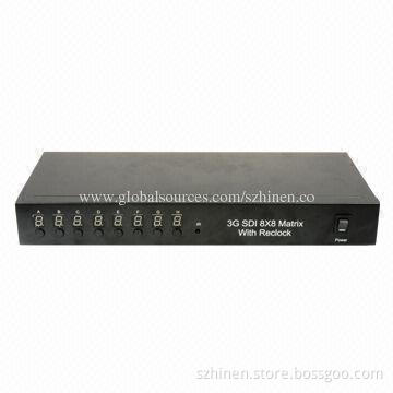 3G SDI 8*8 Matrix with Reclock Function, 270Mbps-2.97Gbps Wide Range of Data Rate